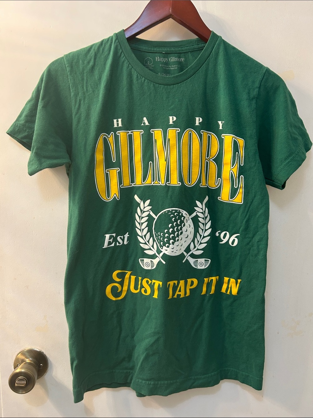 Happy Gilmore Green Graphic Tee - Just Tap It In, Sz S
